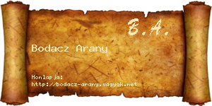 Bodacz Arany névjegykártya